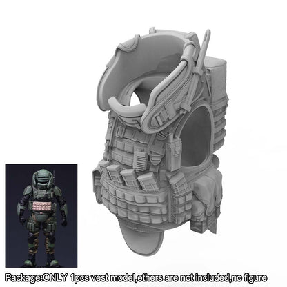 Unpainted Green 1/18 Body Armor Web Gear Vest Model For DIY 3.75" Action Figure