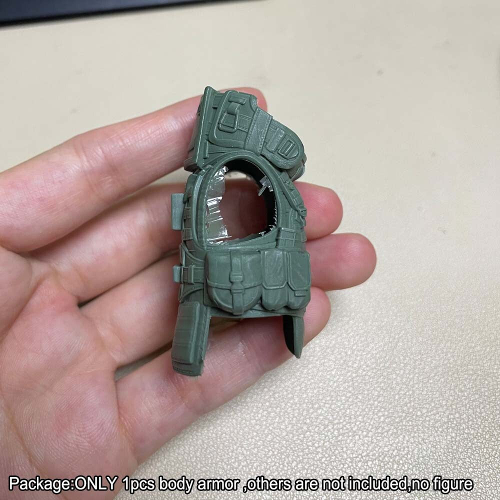 Unpainted Green 1/18 Body Armor Web Gear Vest Model For DIY 3.75" Action Figure