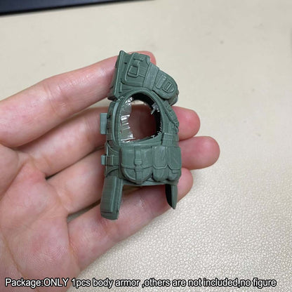 Unpainted Green 1/18 Body Armor Web Gear Vest Model For DIY 3.75" Action Figure
