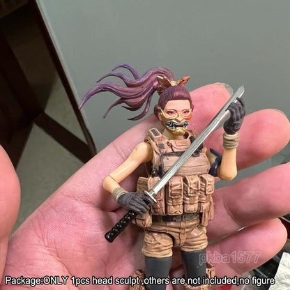 【PRE-ORDER】Premium 1/18 Female Beauty Head Sculpt Soldier Head For 3.75" Joytoy PGV Figure