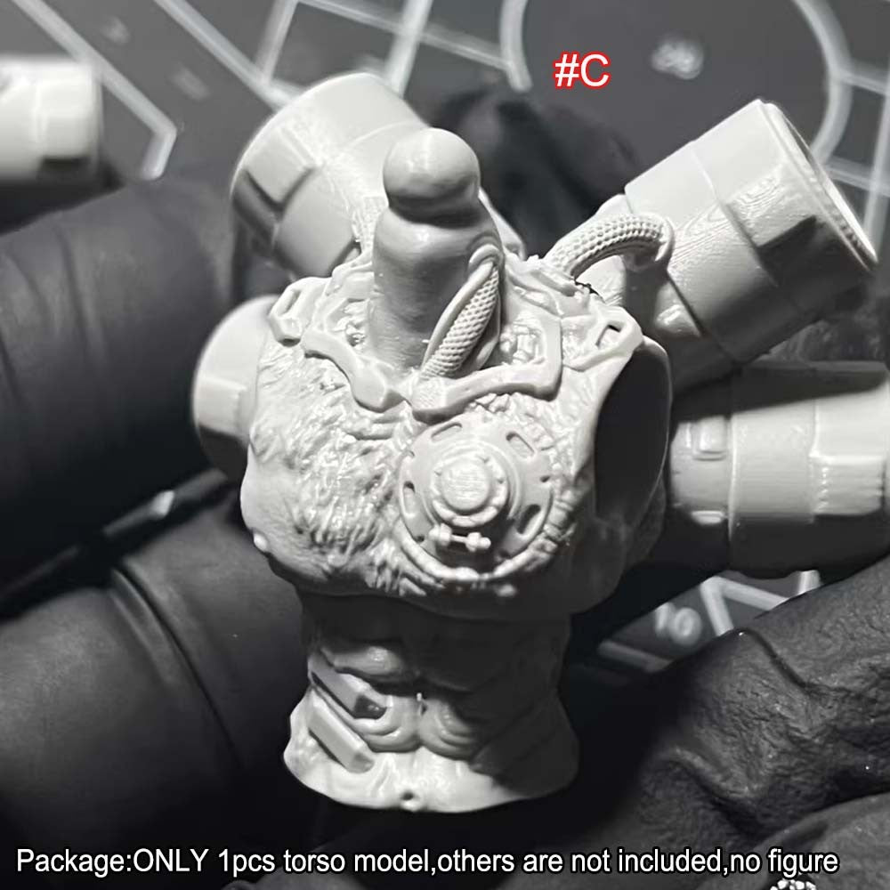 Unpainted 1/18 Punk Torso Chest Model For 3.75" Joytoy Acid Rain Action Figure