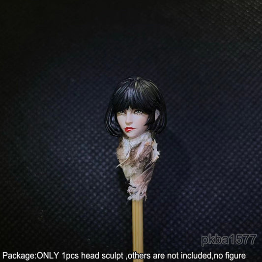 【PRE-ORDER】Premium 1/18 Black Hair Beauty Soldier Head Sculpt Female Head For 3.75" Figure