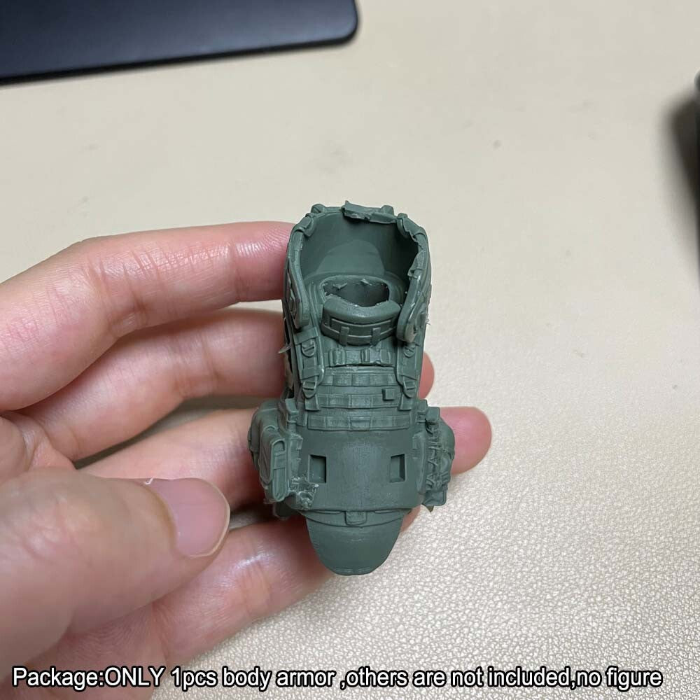 Unpainted Green 1/18 Body Armor Web Gear Vest Model For DIY 3.75" Action Figure