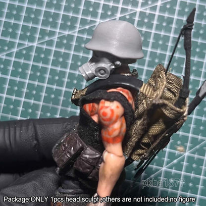 Unpainted 1/18 Mask Man Helmet Head Sculpt Head Model For 3.75'' Action Figure