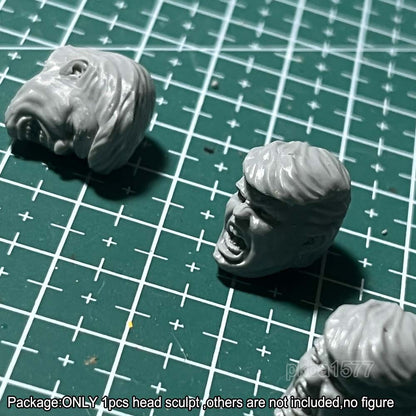 Unpainted 1/18 Shout Man Head Sculpt Soldier Head Model For 3.75'' Action Figure