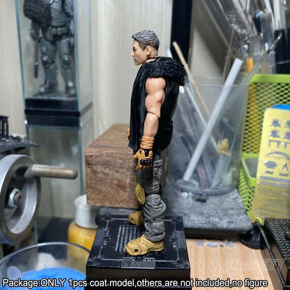 Black 1/18 Sleeveless Vest Waistcoat Coat Model For 3.75 Action Soldier Figure
