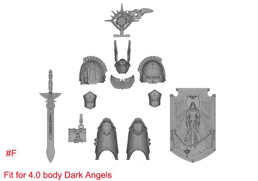【PRE-ORDER】#F Unpainted Parts Kits For Joytoy war hammer Dark Angels 4.0 Action Figure Body