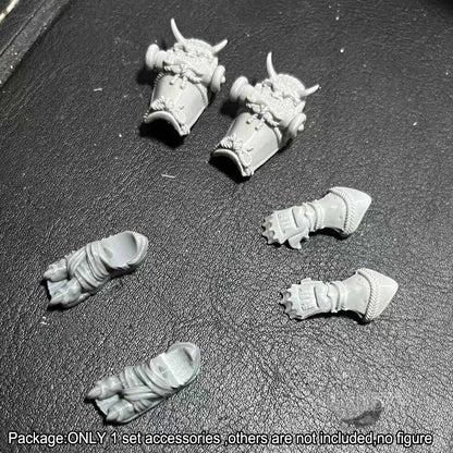 Unpainted 1/18 Monster Head Sculpt Armors Foot Flag Waist Kit For 3.75'' Figure