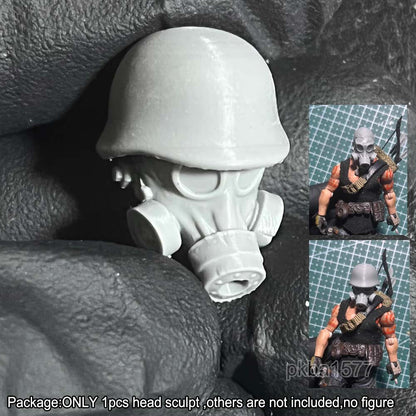 Unpainted 1/18 Mask Man Helmet Head Sculpt Head Model For 3.75'' Action Figure