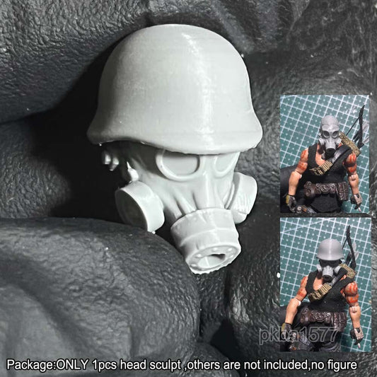 Unpainted 1/18 Mask Man Helmet Head Sculpt Head Model For 3.75'' Action Figure
