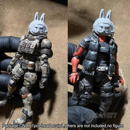 Unpainted 1/18 Cartoon Head Sculpt Model For 3.75 Acid Rain Joytoy Action Figure