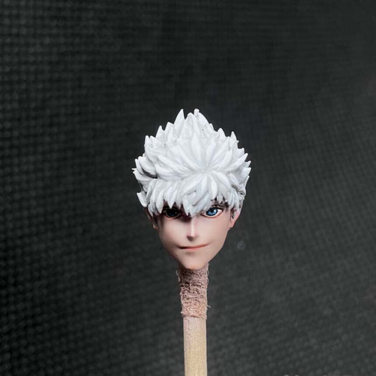 Premium 1/18 White Hair Action Figure Head Sculpt