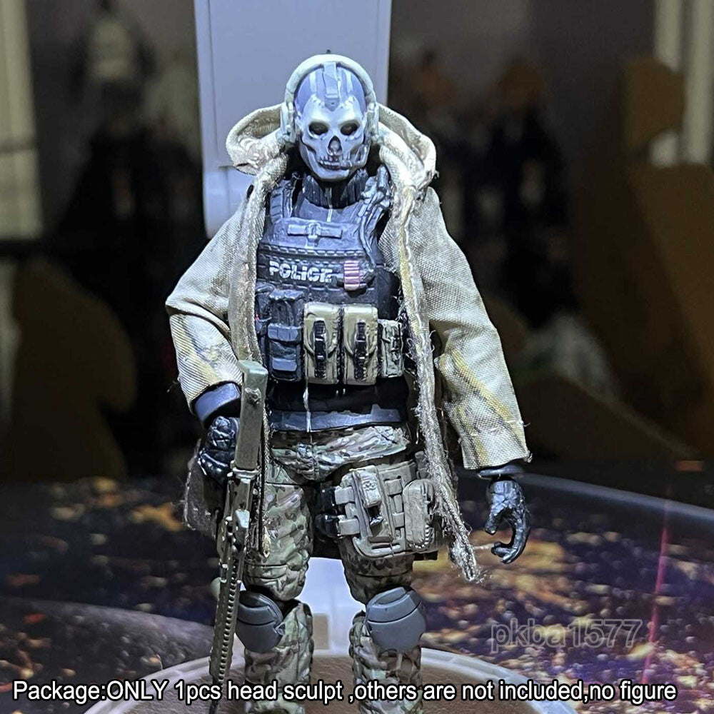 Premium 1/18 Ghost Soldier Head for Custom Action Figures