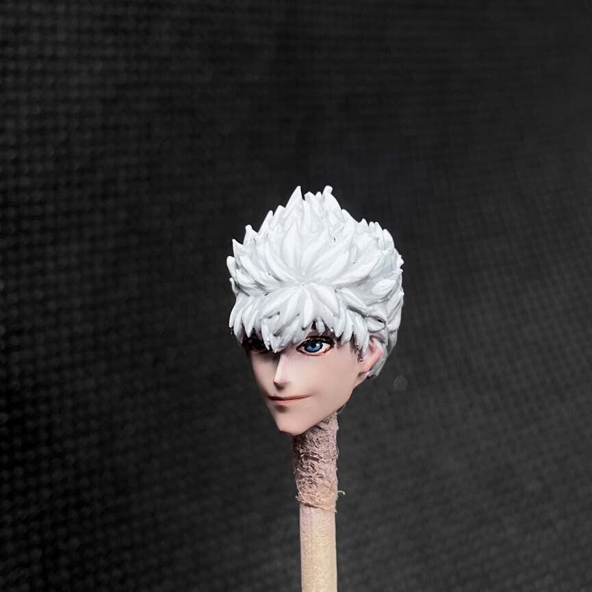 Premium 1/18 White Hair Action Figure Head Sculpt