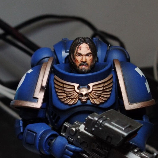 Premium 1/18 Blood Man Head Sculpt for 3.75" Figure Joytoy Ultramarine