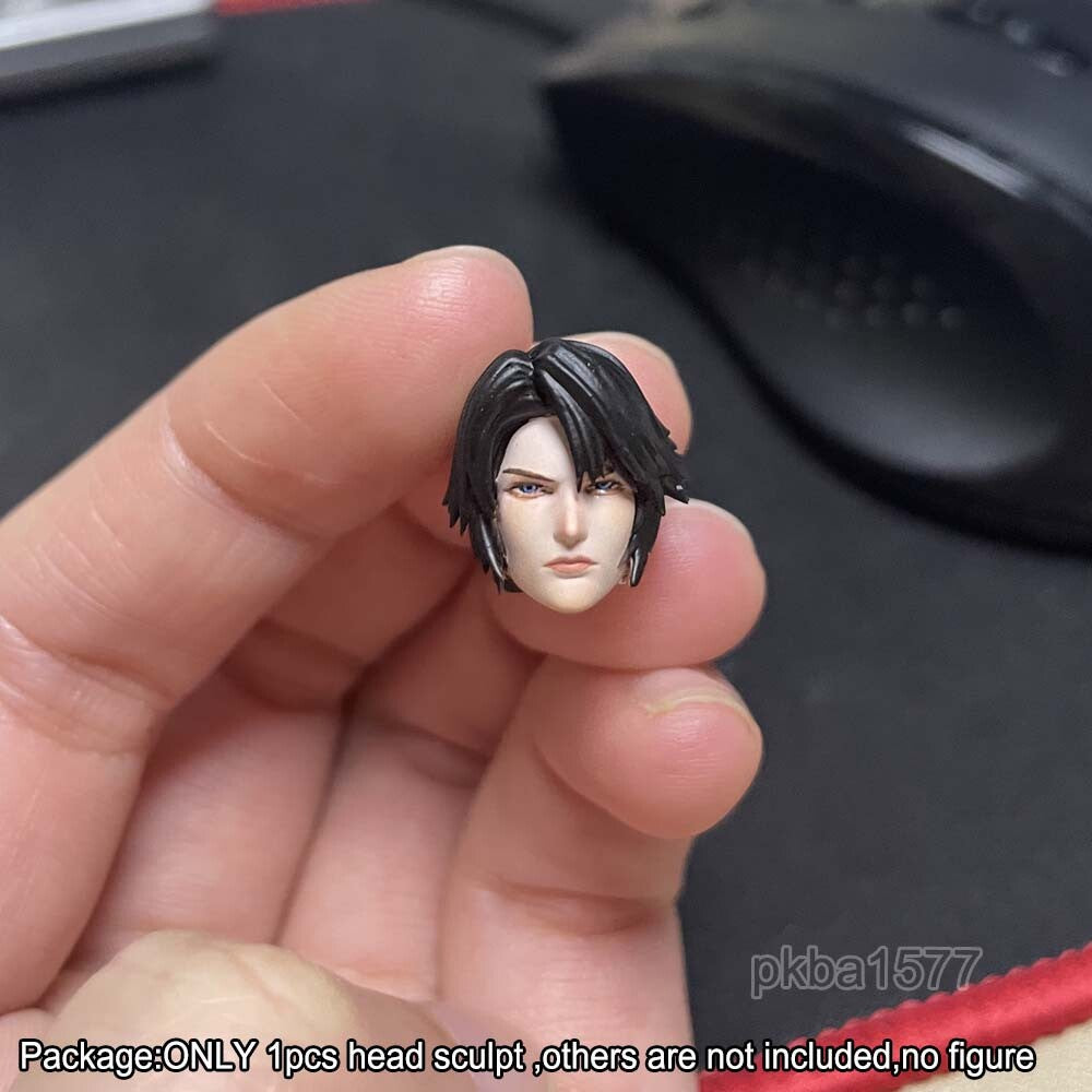 Premium 1/18 Scale Black Hair Blue Eyes Squall Head Sculpt