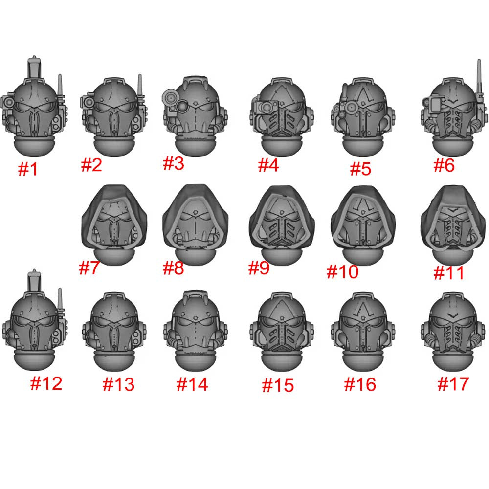 Unpainted Man Head Sculpt Helmet For JoyToy Warhammer 40K Chaos Alpha Legion Space Marine figure