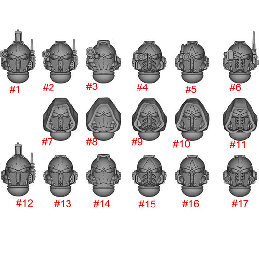 Unpainted Man Head Sculpt Helmet For JoyToy Warhammer 40K Chaos Alpha Legion Space Marine figure