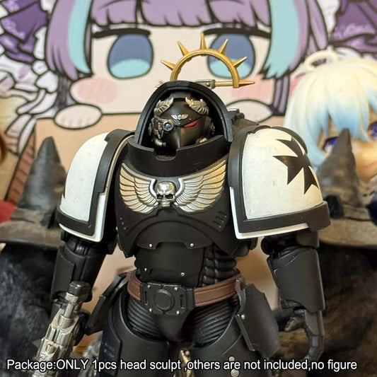 【PRE-ORDER】#D Premium Painted Man Head Sculpt For joytoy warhammer Raven Guard MK6 Beakie Figure