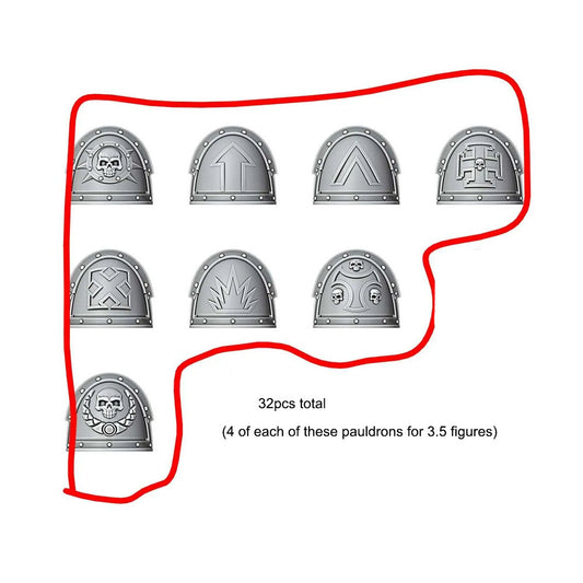32pcs unpainted resin shoulder pauldrons for joytoy warhammer 3.5 body figure
