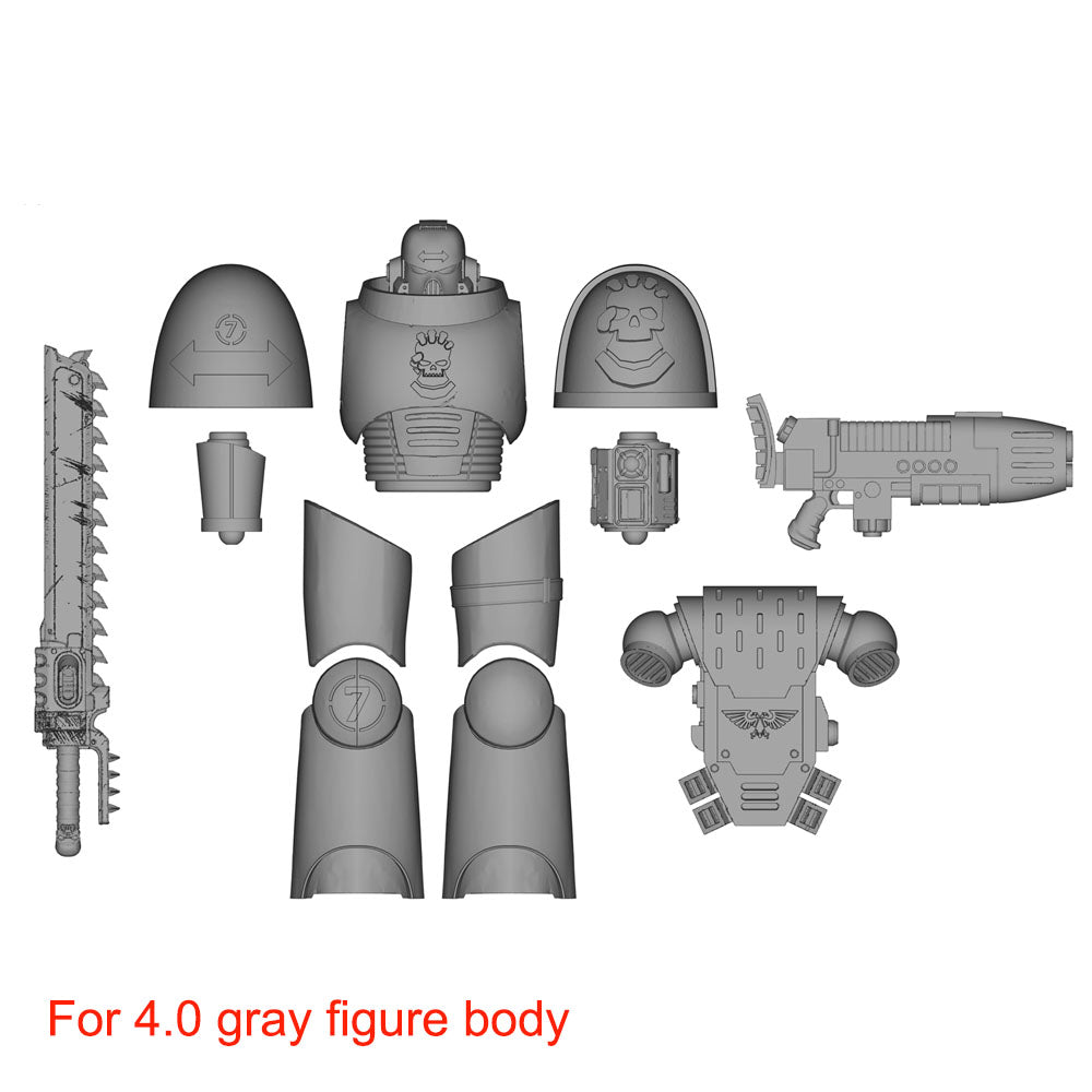 【PRE-ORDER】 #C NEW Unpainted Parts Kits For Joytoy Warhammer Retributor 4.0 gray figure body